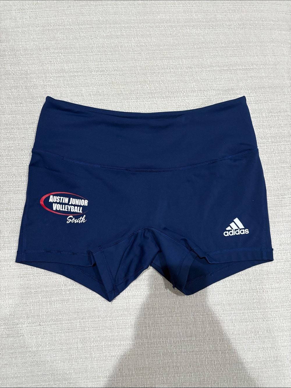 adidas Navy Women's Volleyball Spandex Shorts with Austin Junior Volleyball Logo